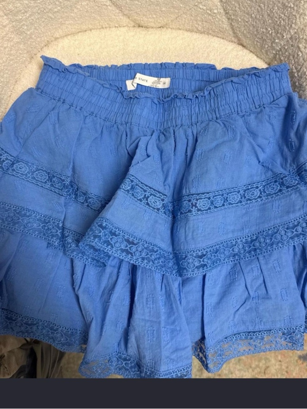 Altar'd State Blue Tiered Mini Skirt